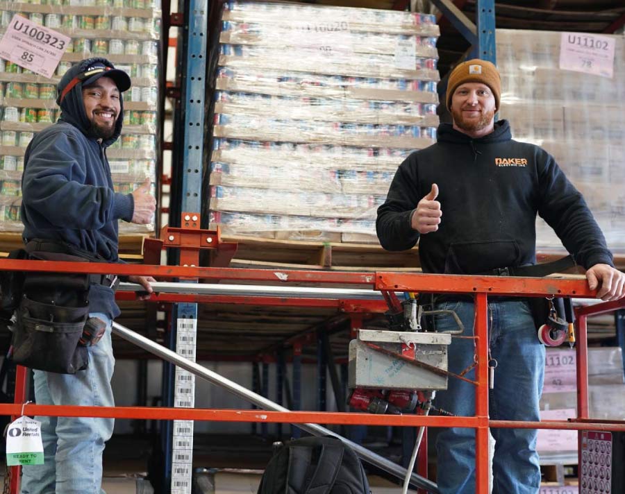 two electricians from baker electric LLC